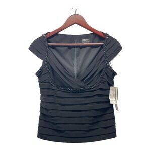 Adrianna Papell Women's Black Size 10 Evening Top